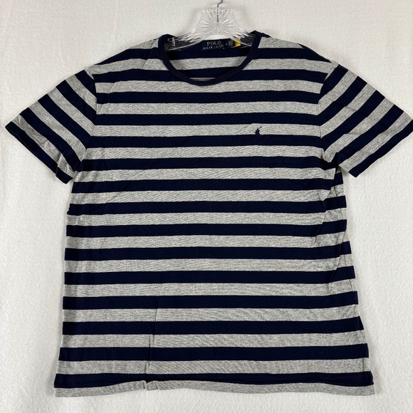 Polo Ralph Lauren Other - Polo Ralph Lauren, Striped T-Shirt, Gray and Dark Blue, Crew Neck,